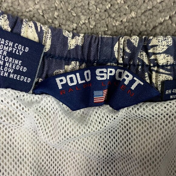 Vintage Ralph Lauren Polo Sport Shorts Mens XL Floral Tropical Lined Swim Trunks - Picture 6 of 14